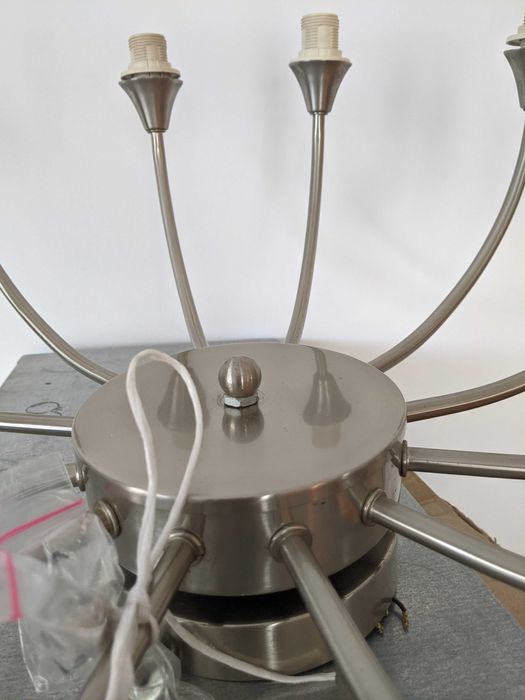 lampa, żyrandol wiszący sufitowy, stal nierdzewna