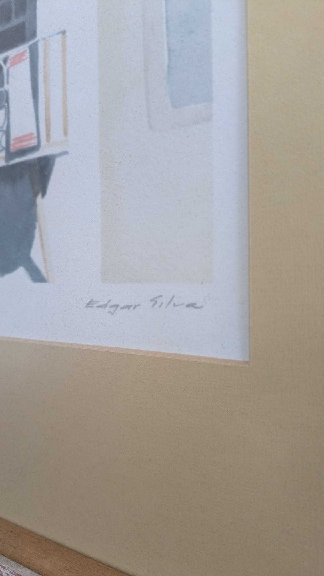 Gravura Limitada (136/200) de Edgar Silva – Arte Portuguesa, Assinada