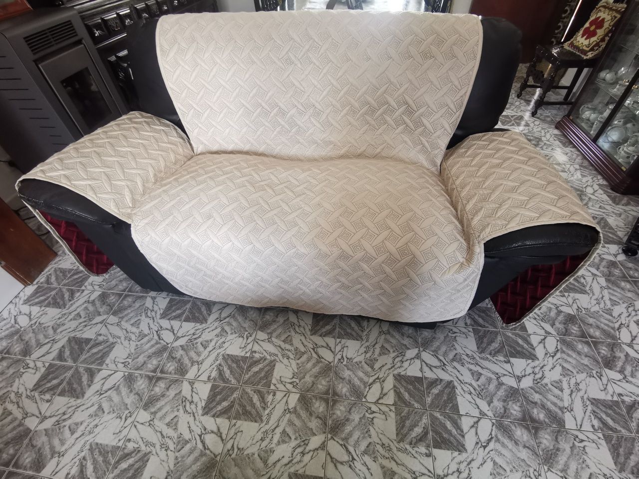 Conjunto de Sofás de Couro