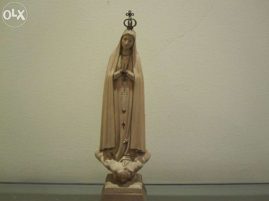 Arte Sacra Nossa Senhora de Fátima em massa 22 cm antiga