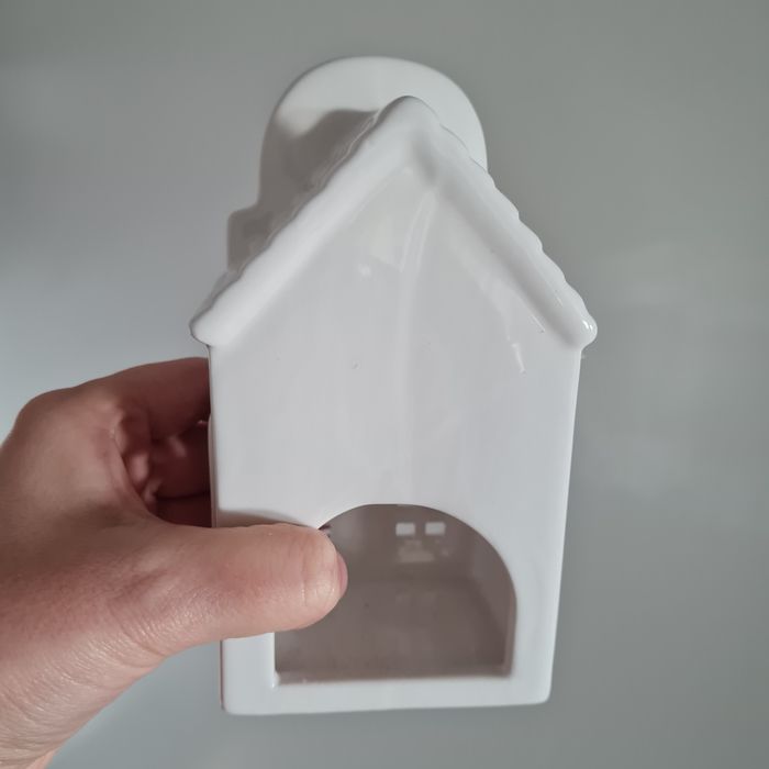 Domek świecznik na tilajt podgrzewacz biały ceramika Nowy