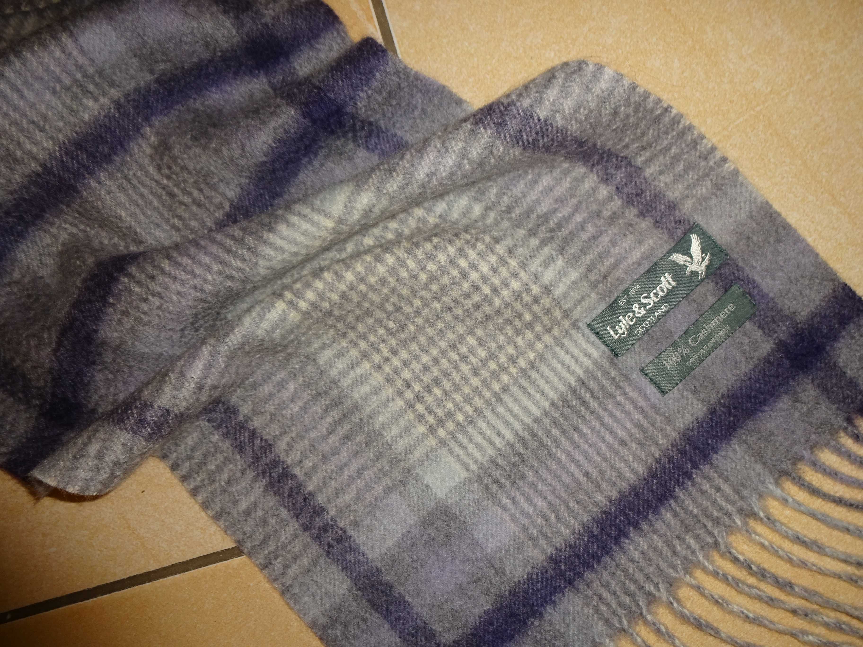 Lyle & Scott Scotland 100% Cashmere NOWY kaszmirowy szalik