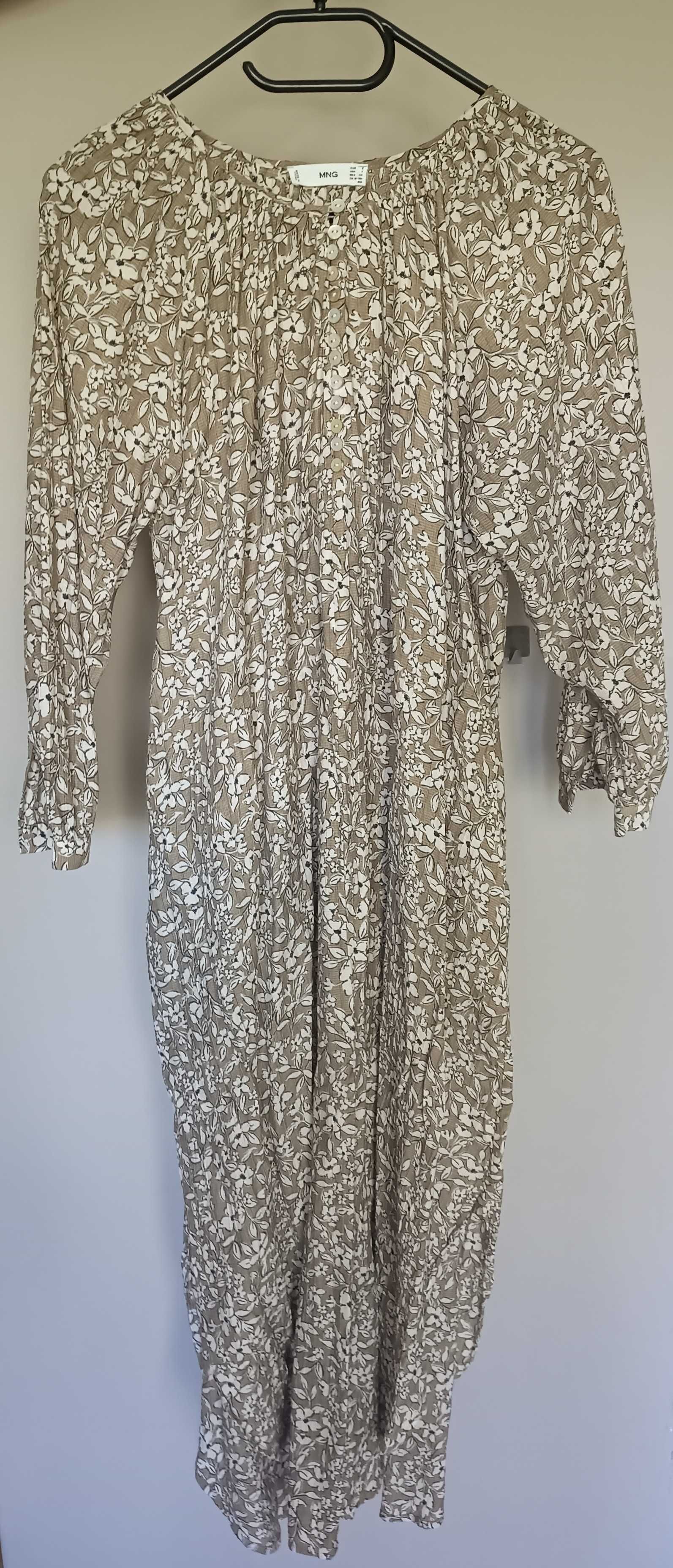 Sukienka Mango maxi w kwiaty, kwiatowy wzór wiskoza