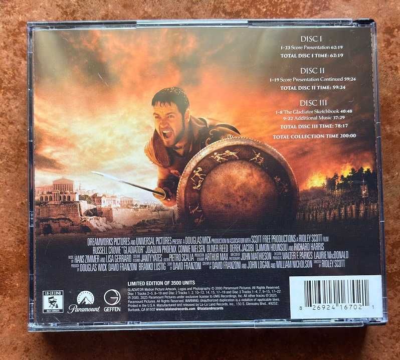 GLADIATOR: 25th Anniversary Limited Edition (3-CD SET)