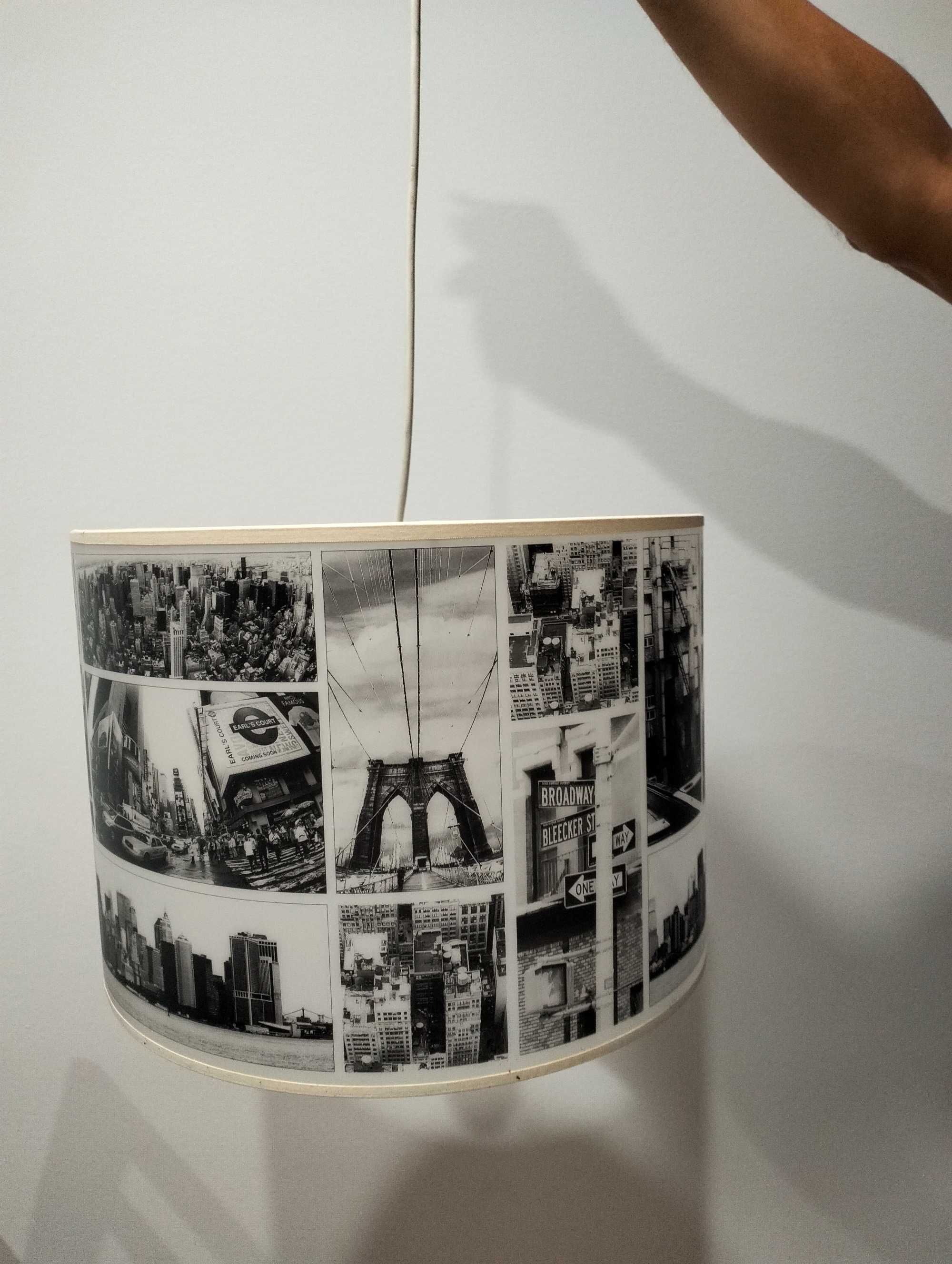 Candeeiro com abajur decorativo