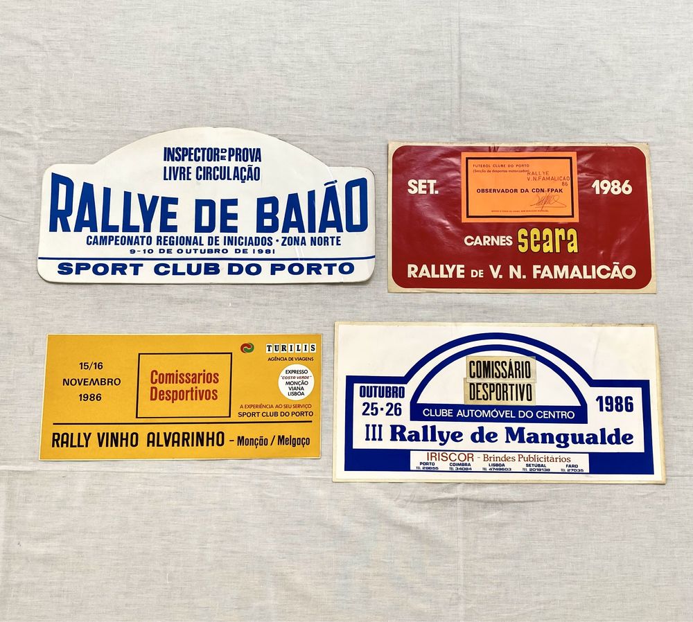 Autocolantes antigos Rali Rally Mangualde Baião Famalicão Alvarinnho