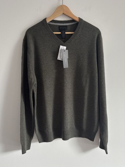 Sweter kaszmirowy męski w kolorze khaki Magaschoni rozmiar L