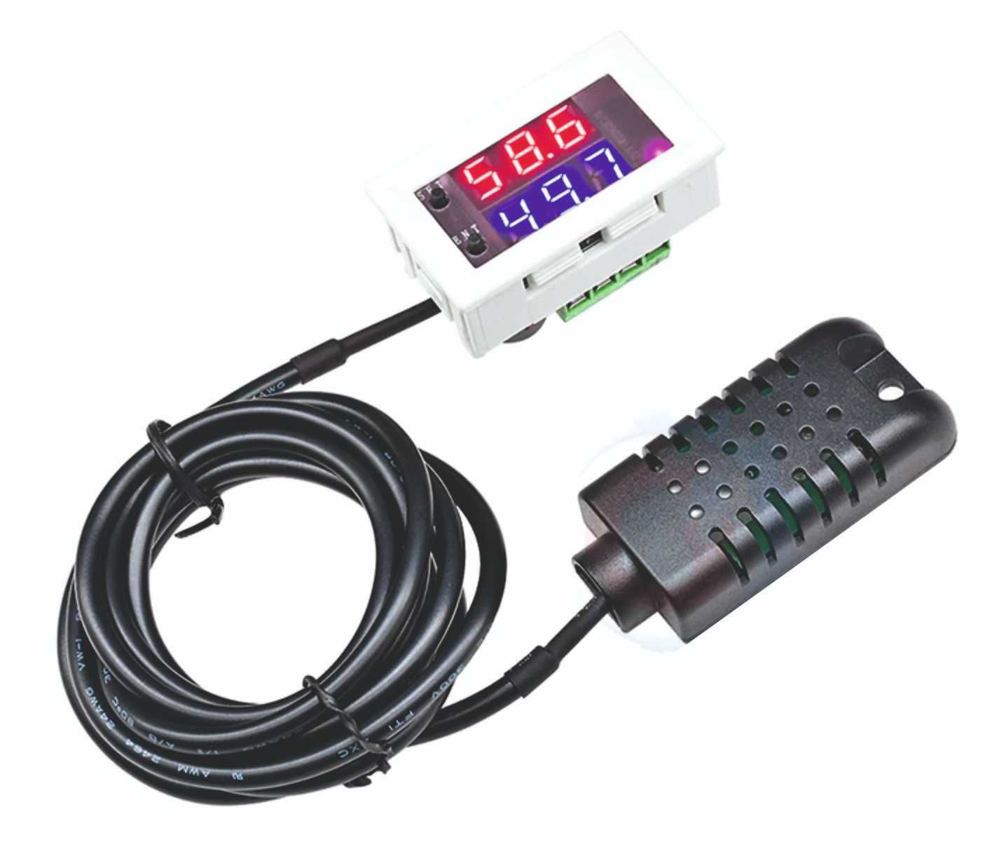 Higróstato compacto digital - controlador humidade 12V/220V c/ sensor