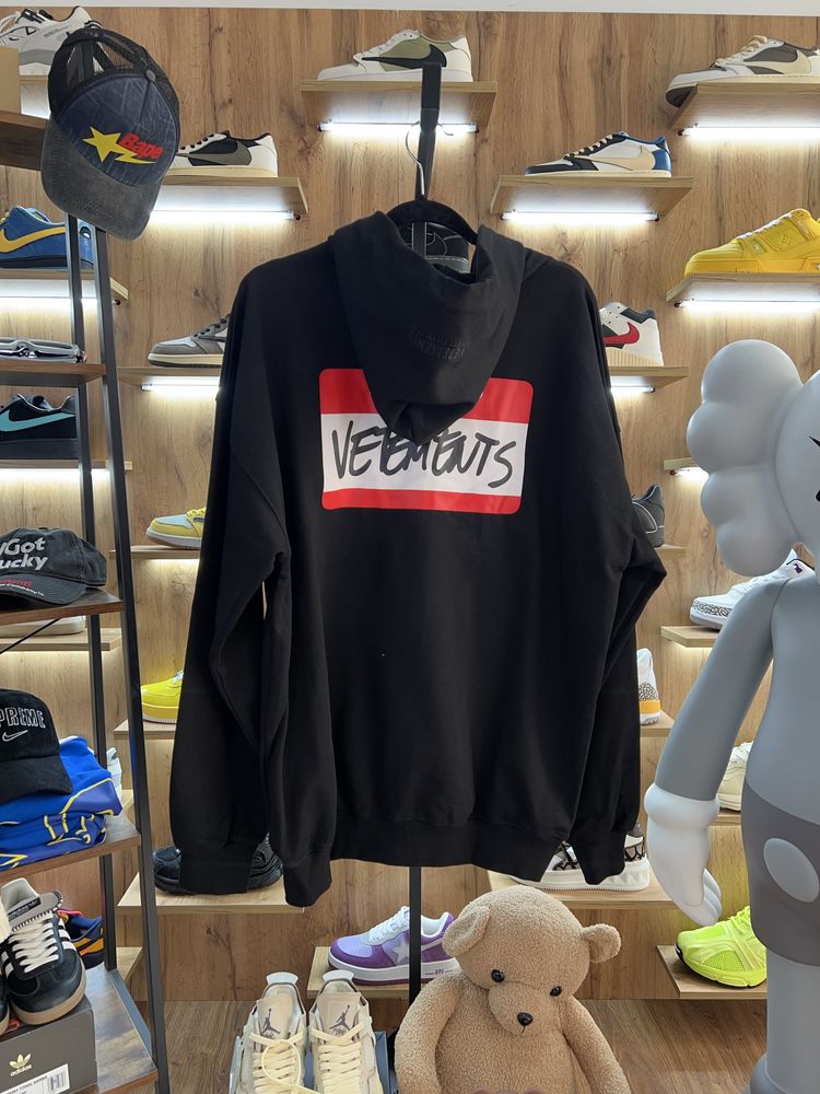 Зіп Худі VETEMENTS “My Name Is” Black / Red
