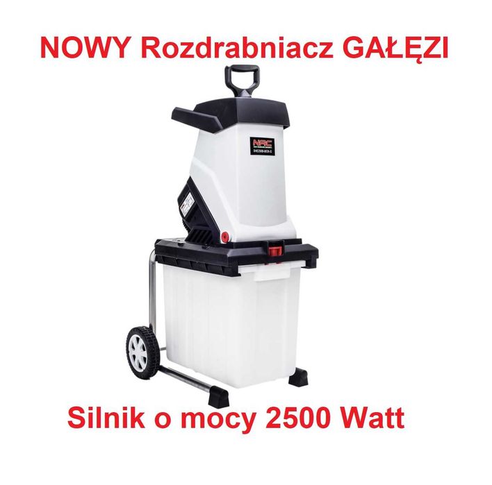 NOWY Elektryczny ROZDRABNIACZ gałęzi NAC SHE250B-BOX-G moc 2500 W 45 L