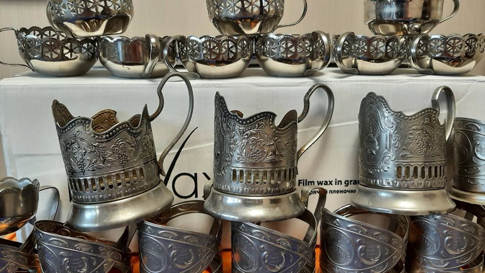 Подстаканники новые. Мельхиор.