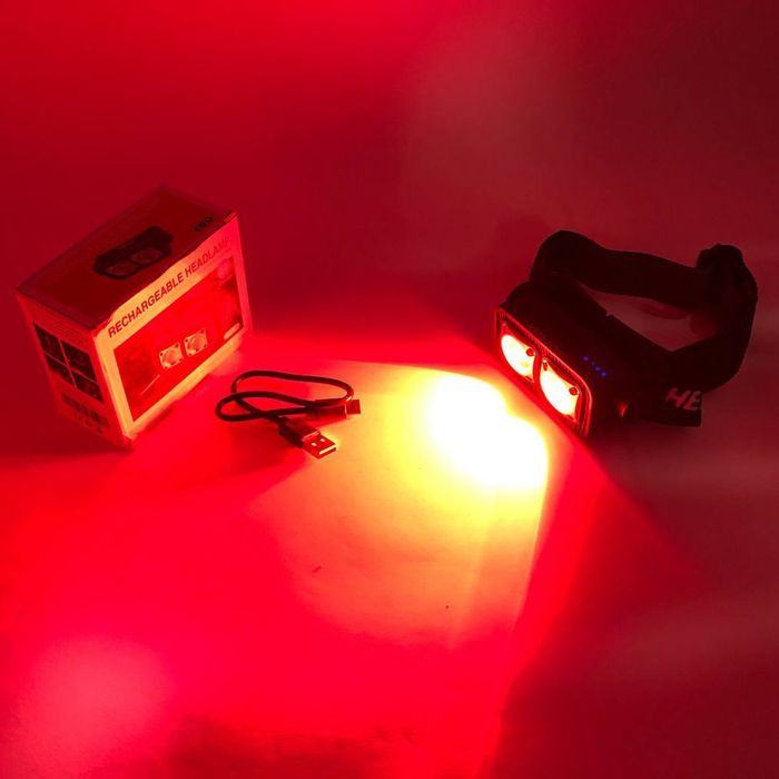 Ліхтар налобний K372-2COB з датчиком руху