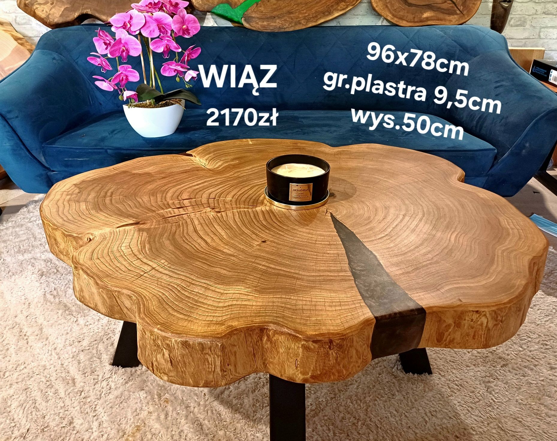 Stolik kawowy plaster drewna OD RĘKI CENY NA kolejnych zdjęciach