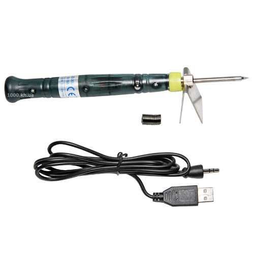 Паяльник USB ZD-20U (5V 8W) + припой, підставка