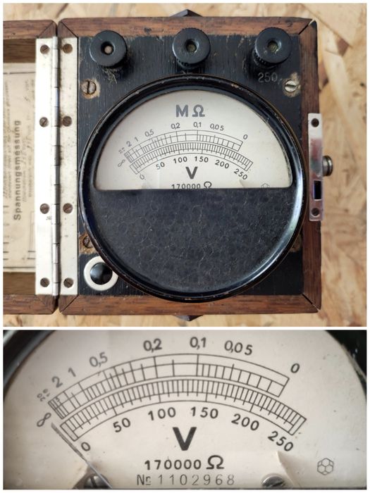 Niemiecki woltomierz przenośny miernik napięcia z II Wojny Światowej