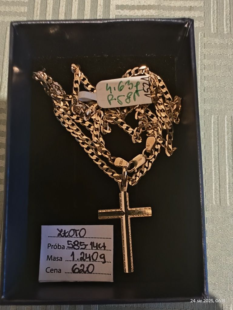 Złoty łańcuszek próba 585 (pancerka).