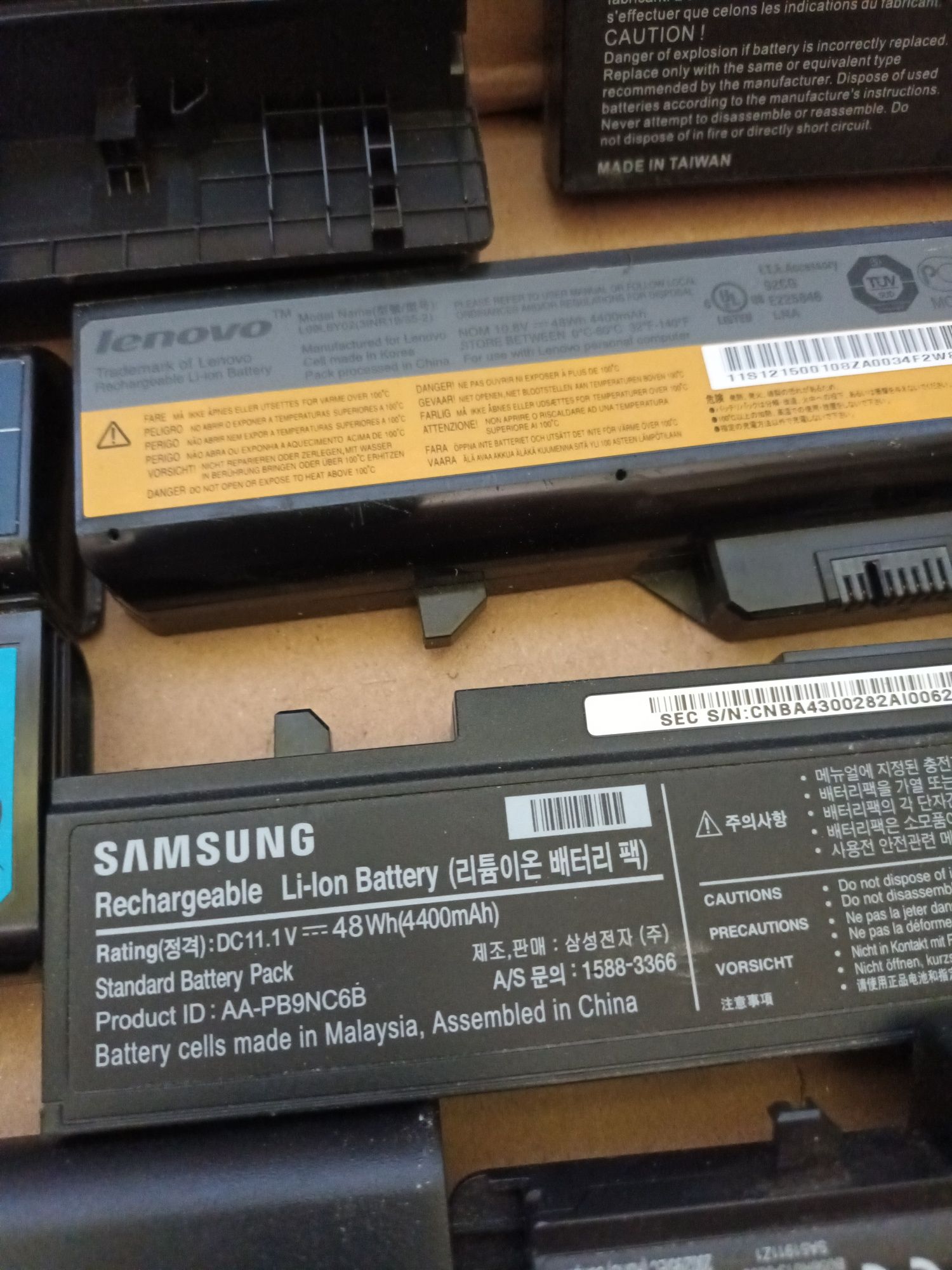 Baterie od laptopów na ogniwa 10 szt