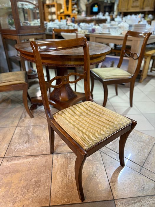 Elegancki zestaw stół owalny + 4 krzesła – Antyk, styl retro DOWÓZ