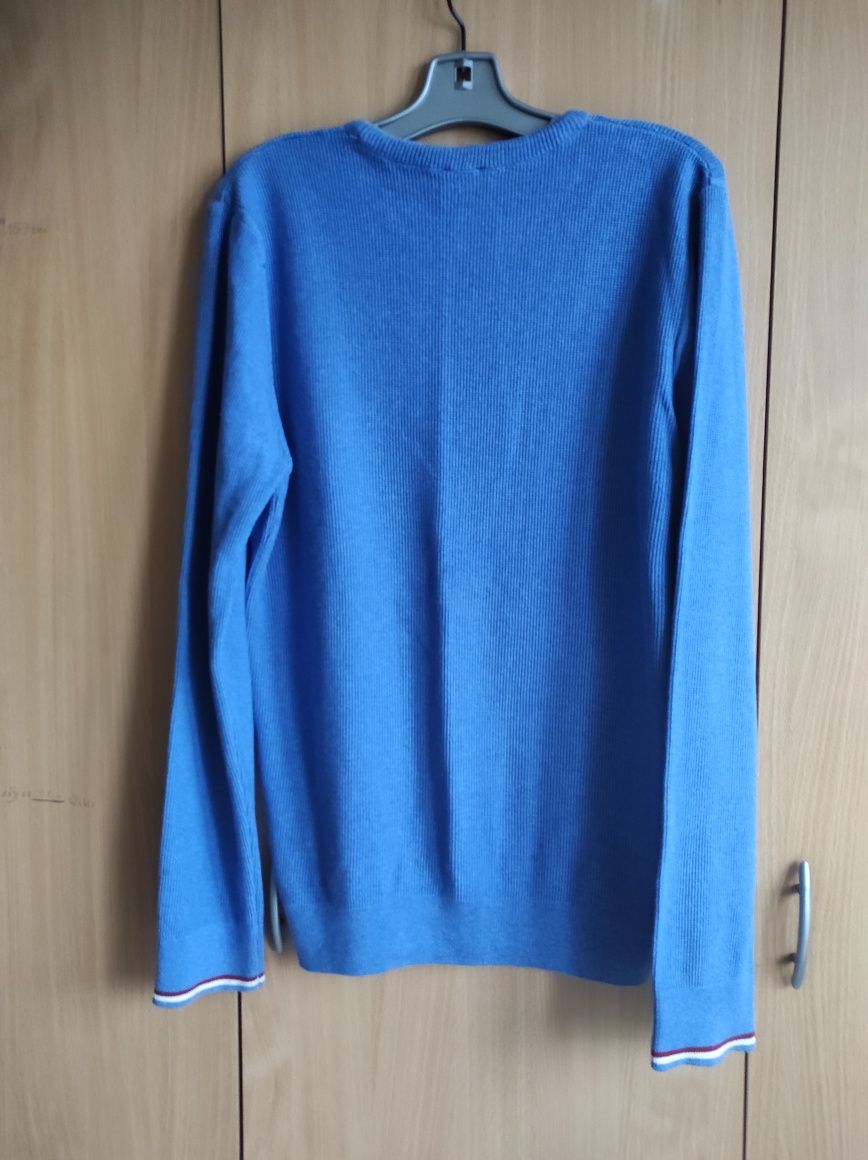 Sweter wełniany błękitny męski XXL