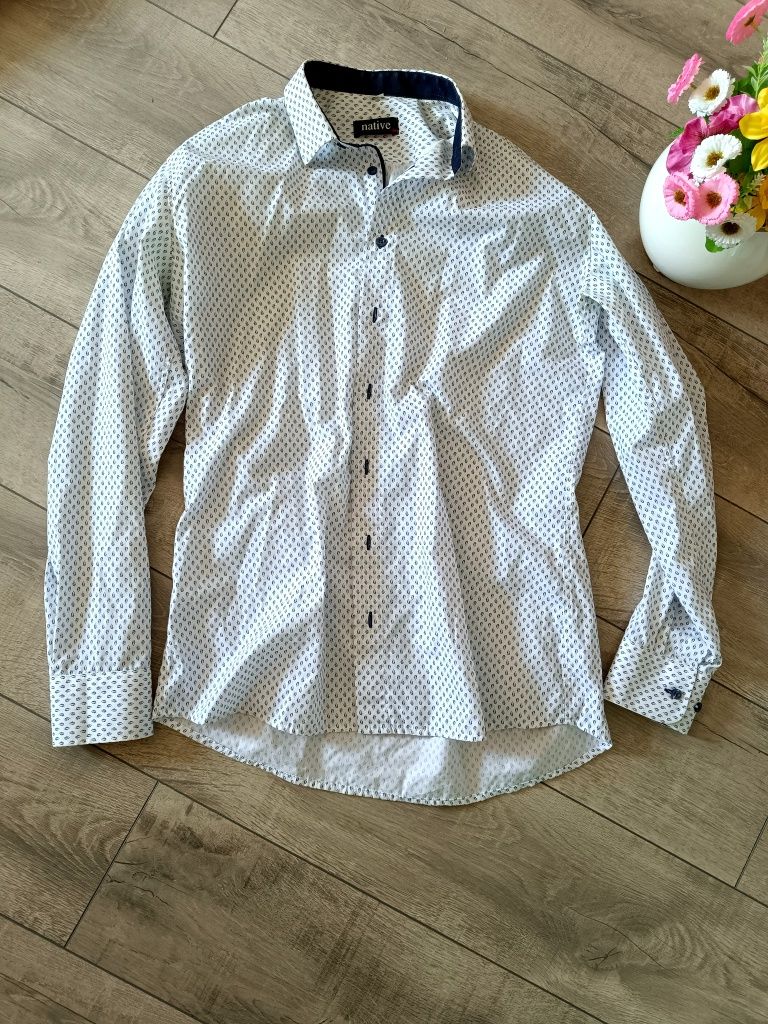 Koszula xl męska wzory biała
