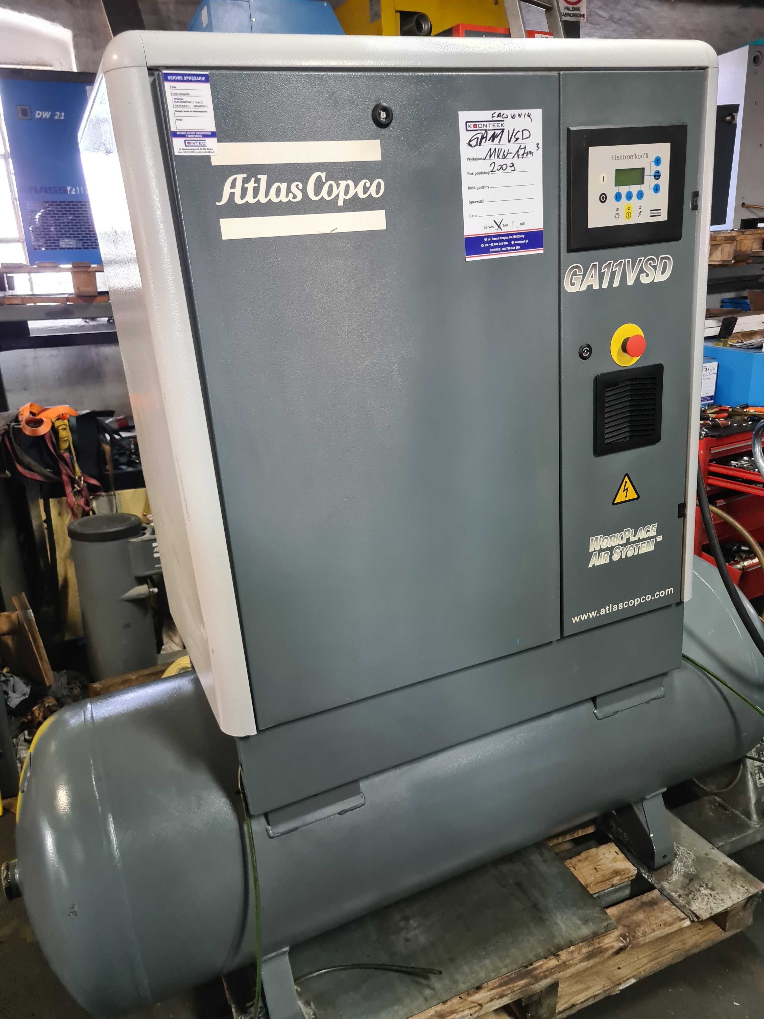 kompresor śrubowy Atlas Copco GA 11 VSD
