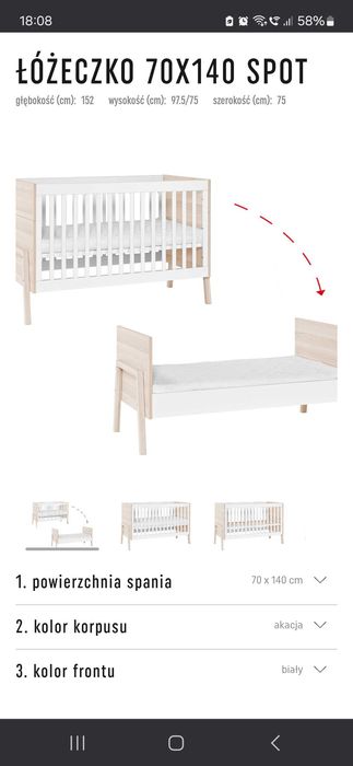 Dwa łóżeczka VOX SPOT BABY 140X70 z materacami Traumeland