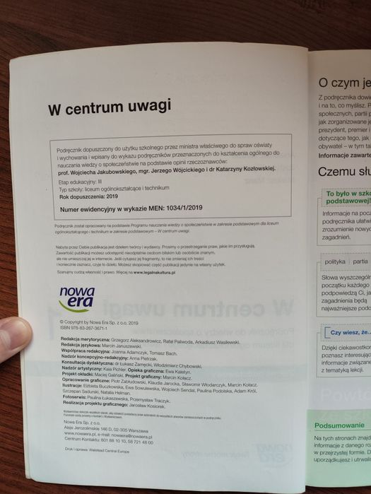 W centrum uwagi 1 Zakres podstawowy Nowa era