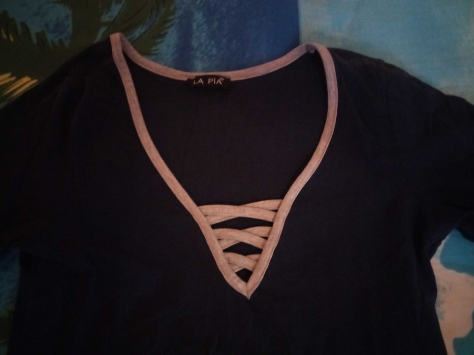 Bluzeczka damska granatowa La Pia r. S bawełna