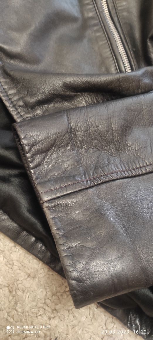 Куртка кожаная мужская чернаяl