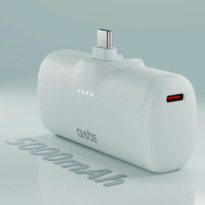 Powerbank SBS EcoPower 5000 mAh 10W z wbudowanym portem USB-C - szary
