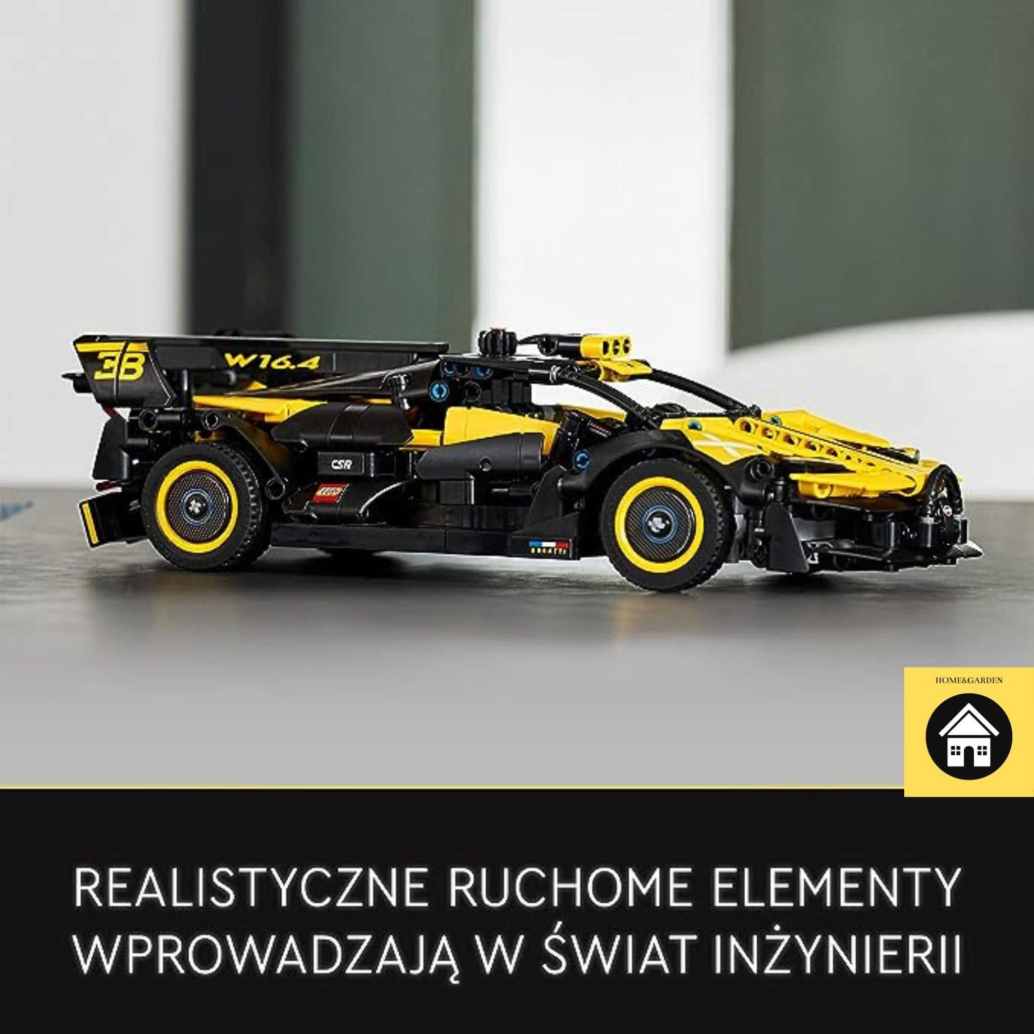 LEGO TECHNIC BUGATTI Żółte Bugatti + Naklejki