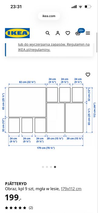 Zestaw 9 obrazów ikea