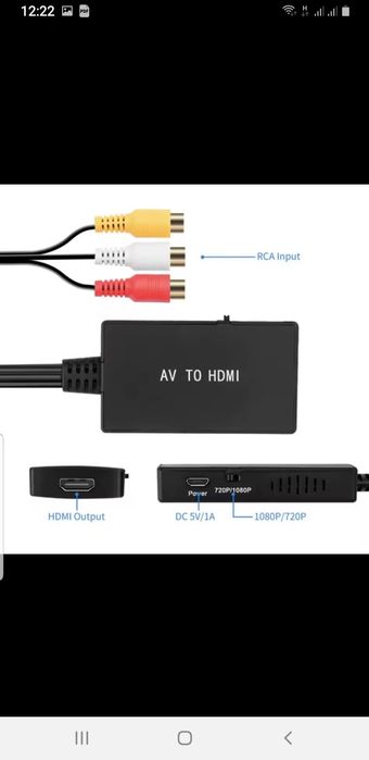 Видео композитных конвертер от AV к HDMI адаптер HDMI 1080P