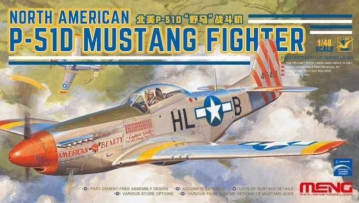 Meng LS-006 N.A.P. P-51 D Mustang Fighter 1/48 model do sklejania