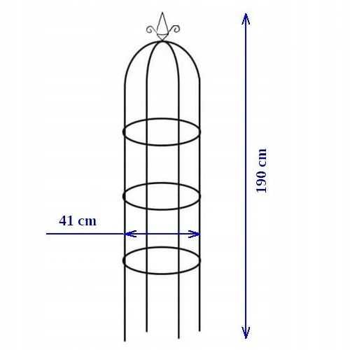 Pergola ogrodowa kolumna na kwiaty pnącza kwietnik + kotwy 190cm x41cm