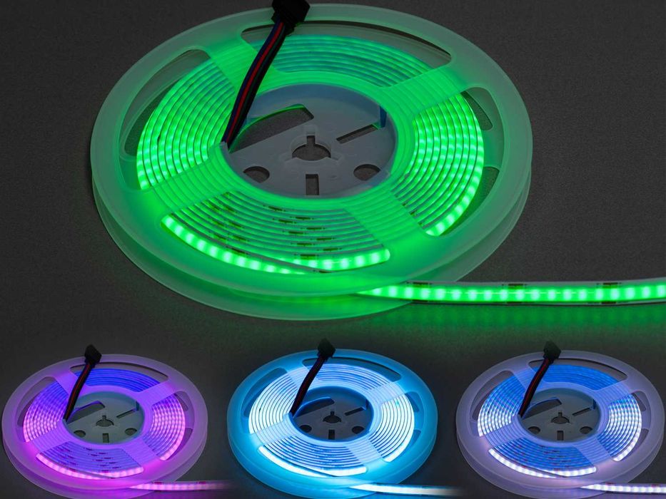 Світлодіодна стрічка LED COB RGBW 24В різнокольорова з білим діодом