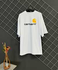 Футболка оверсайз Carhartt біла - чорна | Без предоплат