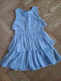 Śliczna Sukienka błękitna niebieska r.128