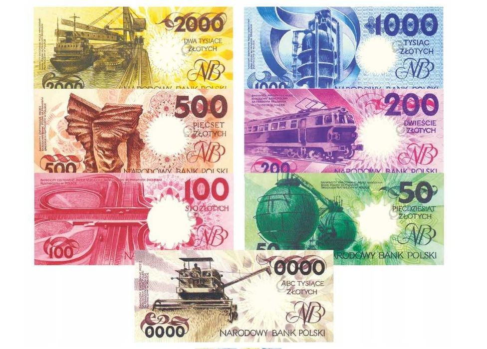 Banknoty PRL projekty W. Andrzejewski.
