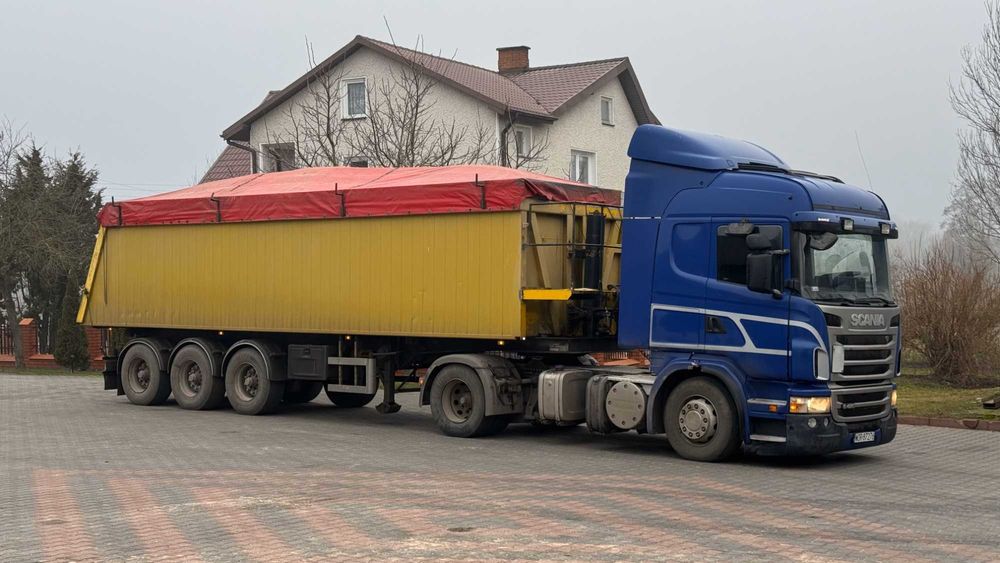 Transport materiałów sypkich - zboża, wapna, kruszywa, żwiru, piasku