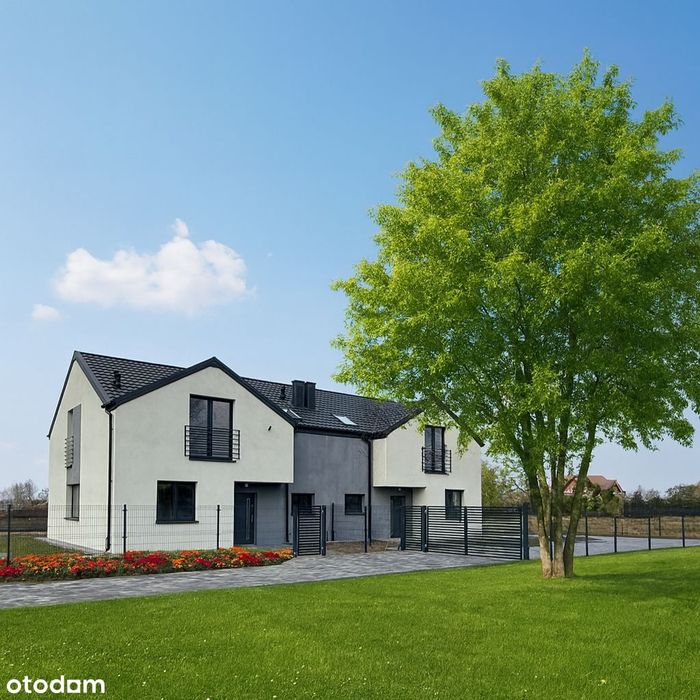 Nowoczesny dom jednorodzinny w zabudowie bliźniaczej, pół bliźniaka