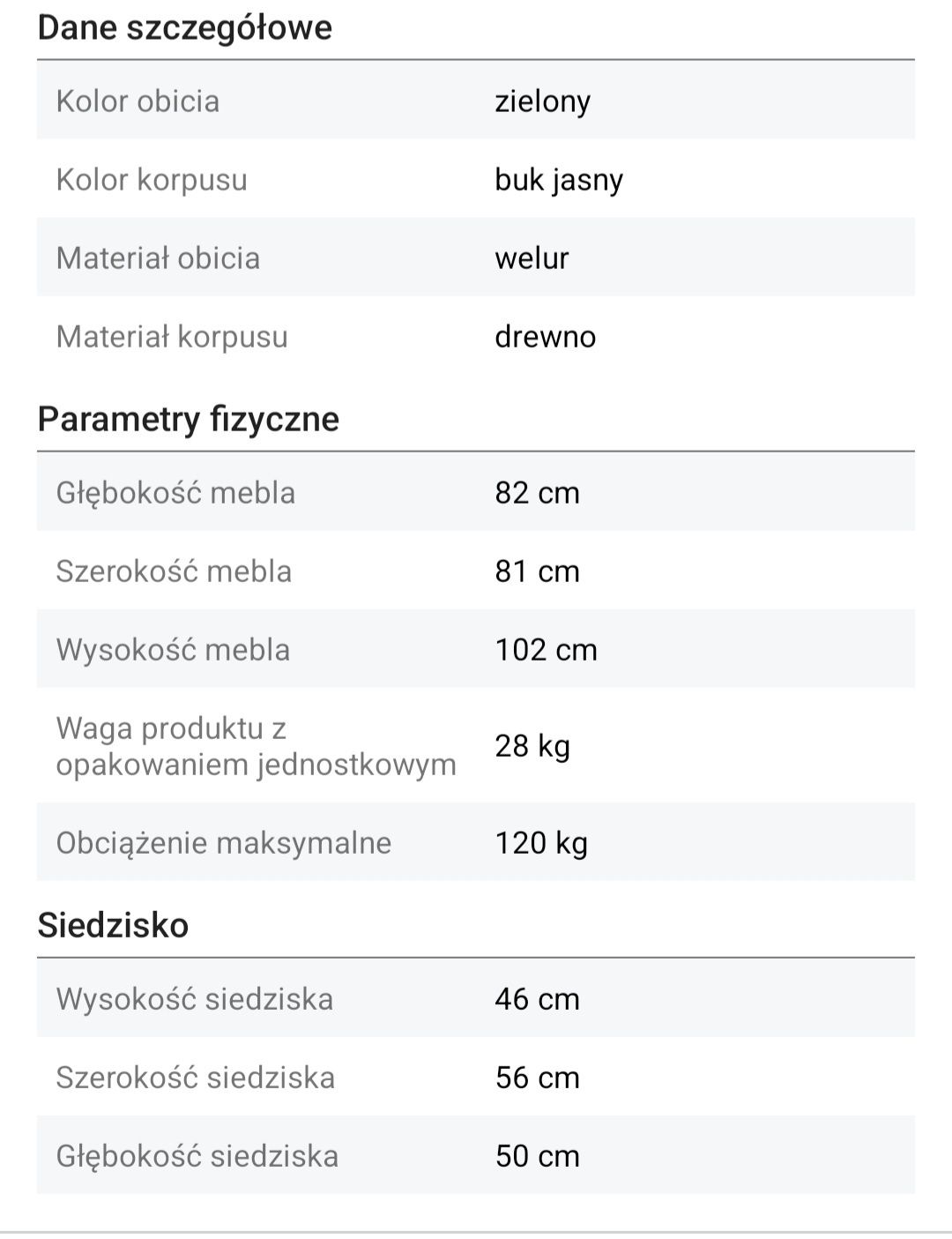 Fotel uszak zielony
