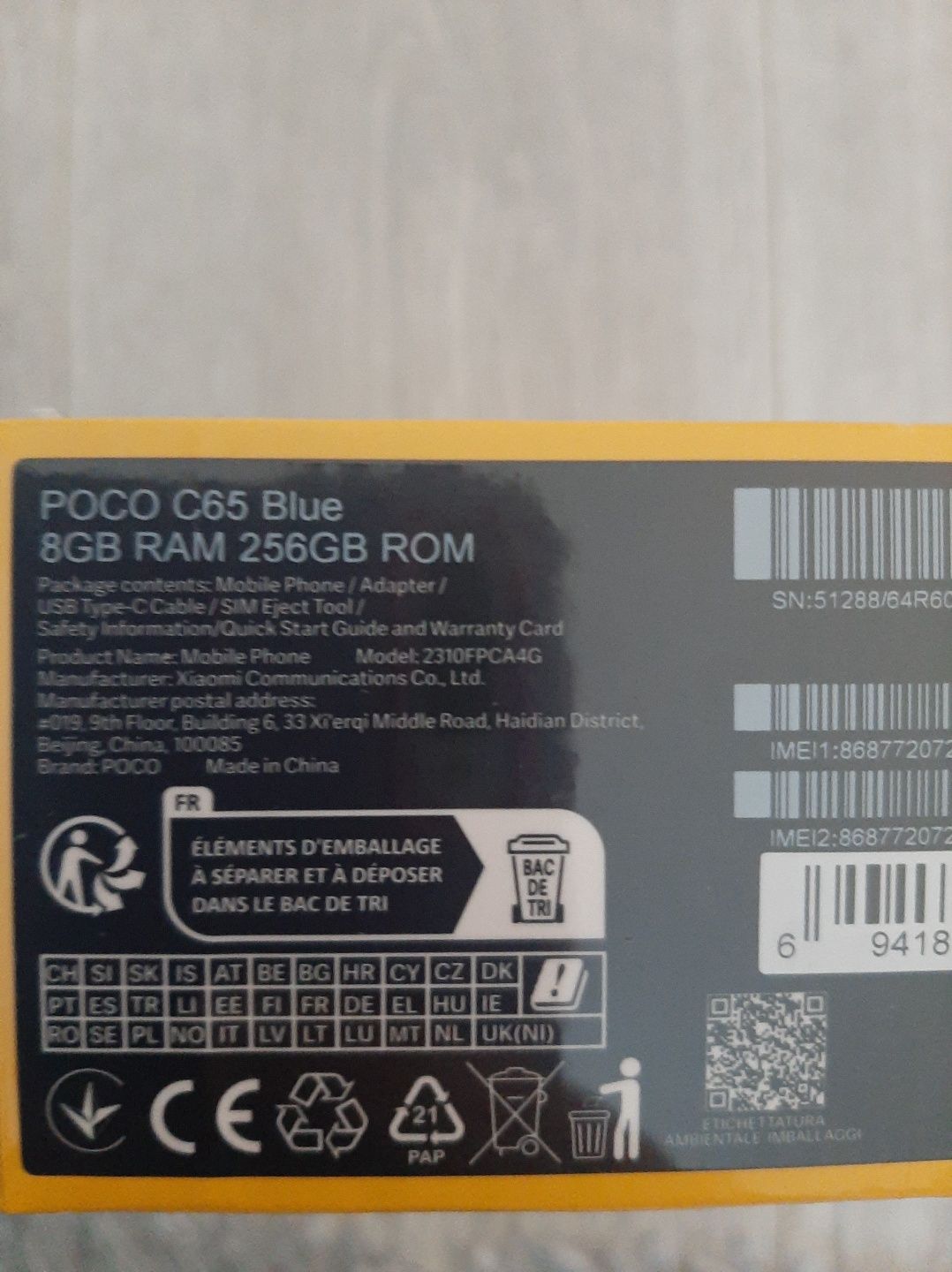 POCO C65 Blue 8GB RAM 256 GB ROM