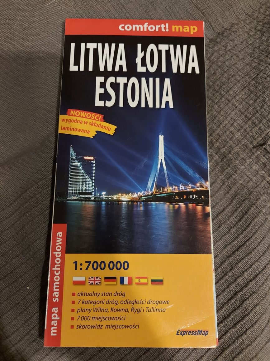 Litwa Łotwa Estonia mapa