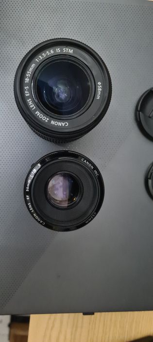 Vendo conjunto de objectivas canon  50mm 1.8 e uma 18-55mm 3-5.6 is