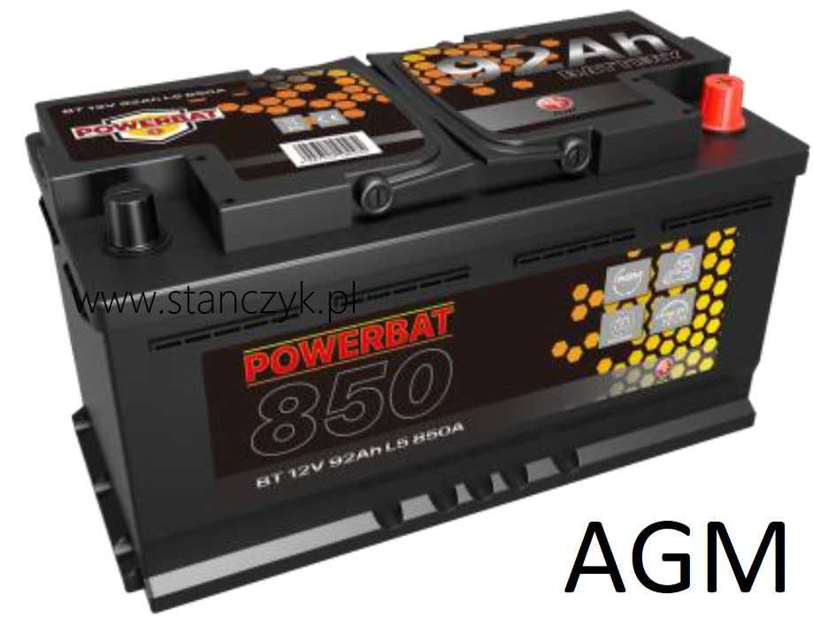 Akumulator POWERBAT 12 V 92 95Ah 850 A START-STOP AGM