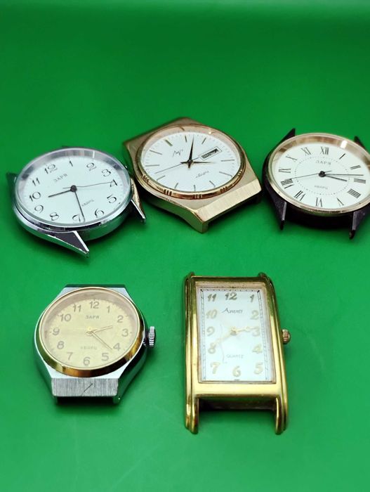 Zegarki kwarcowe na części - 5 szt (radzieckie i nie tylko)