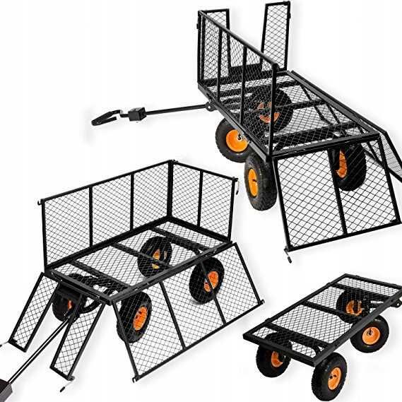 wózek ogrodowy transportowy przyczepka duży 220l 350kg burty+gratis