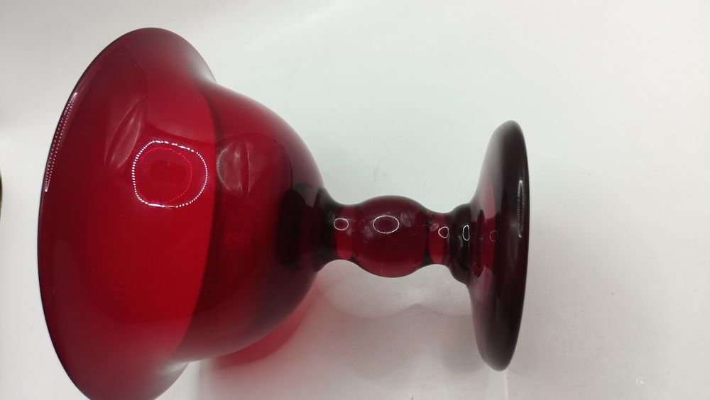 Rubinowe czerwona owocarka szkło artystyczne żardiniera