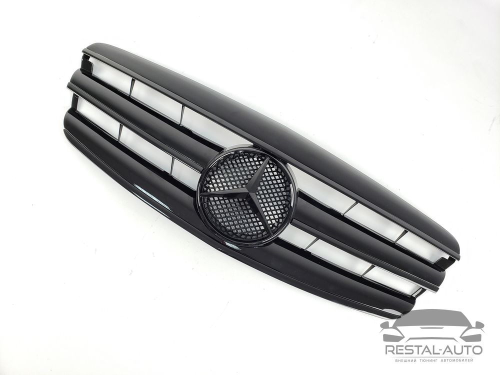 Решетка радиатора Mercedes S W221 2005-2009 Черная Мерседес